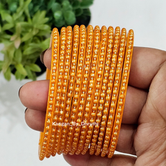 Haldi Yellow Colour Tara Pearl Glass Bangles