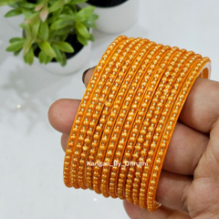 Haldi Yellow Colour Tara Pearl Glass Bangles1