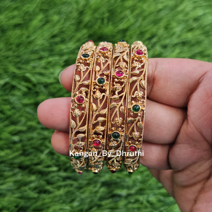 ImitationLeafygoldplatedmetalbangles1