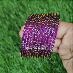 Jamooni - Dark Purple Colour Jalwa Glass Bangles1