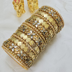 Lakshmi Coin Gold And White Bridal Set