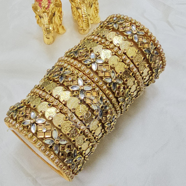 Lakshmi Coin Gold And White Bridal Set