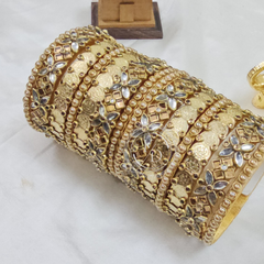 Lakshmi Coin Gold And White Bridal Set