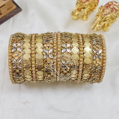 Lakshmi Coin Gold And White Bridal Set