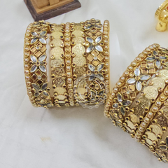 Lakshmi Coin Gold And White Bridal Set