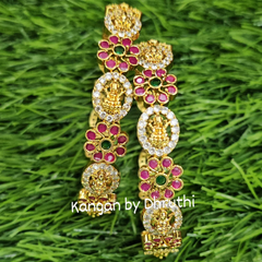 Lakshmi designer imitation bangles with pink and green stones1