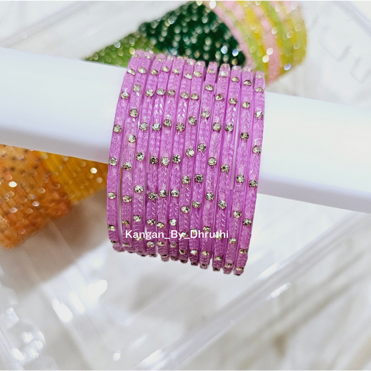 Lavender Colour Aarna Glass Bangles1