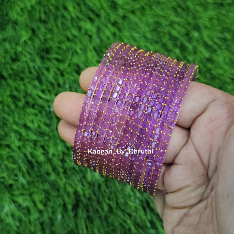Lavender Purple Colour Jalwa Glass Bangles1