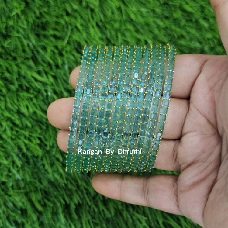 Light Blue Colour Jalwa Glass Bangles