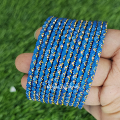 Light Blue Colour Thaamara Lotus Glass Bangles1