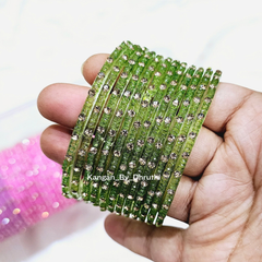 Light Green Colour Aarna Glass Bangles