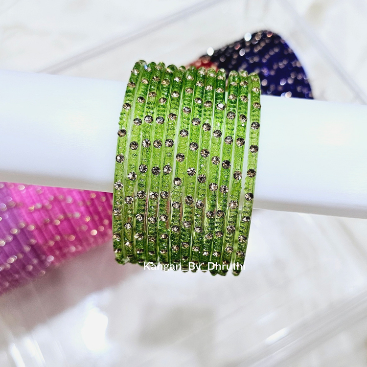 Light Green Colour Aarna Glass Bangles1