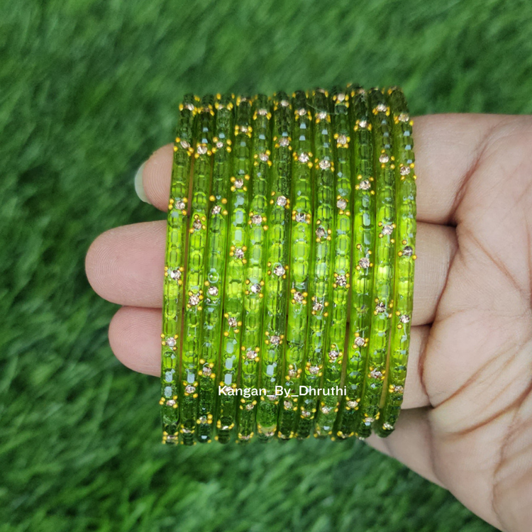 Light Green Colour Laya Glass Bangles1
