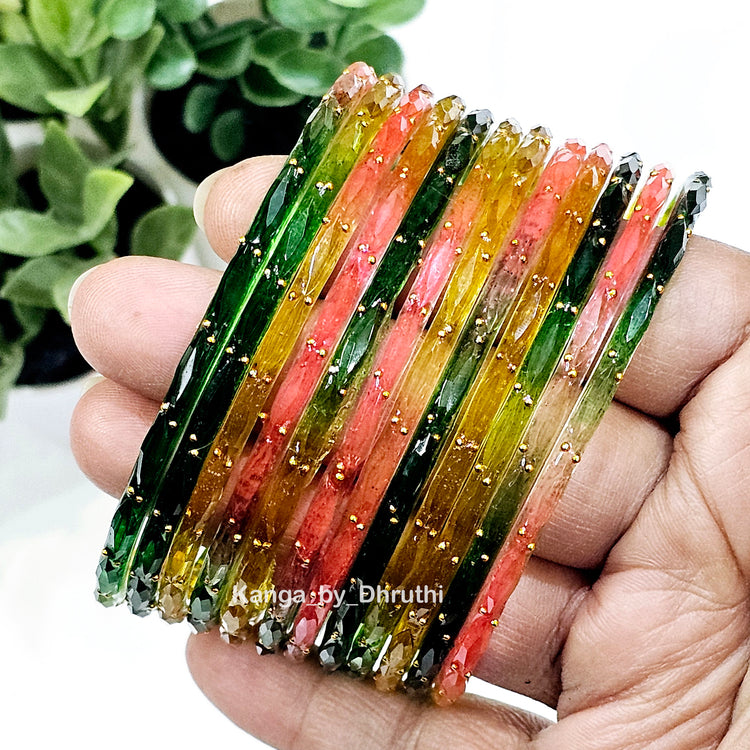 Light Multicolour Glass Bangles
