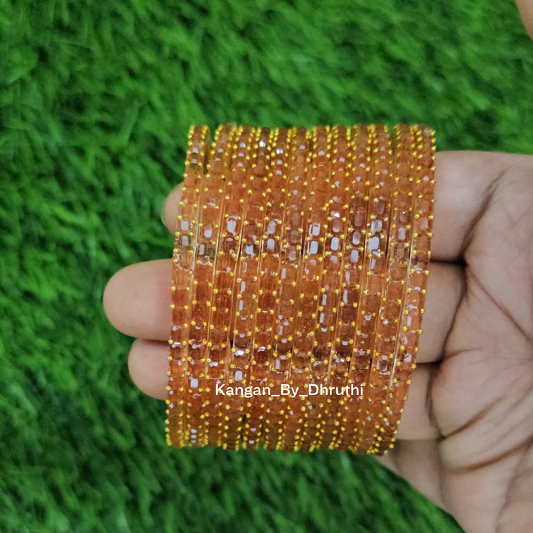 Light Peach Colour Jalwa Glass Bangles