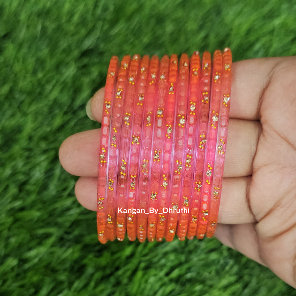 Light Pink Colour Laya Glass Bangles