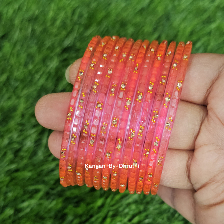Light Pink Colour Laya Glass Bangles1