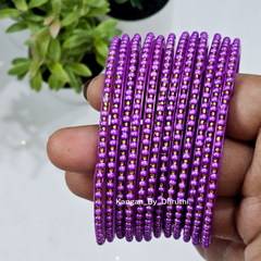 Light Purple Colour Tara Pearl Glass Bangles