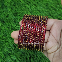 Maroon Colour Jalwa Glass Bangles