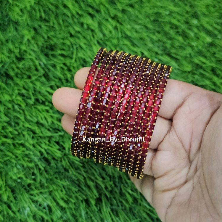 Maroon Colour Jalwa Glass Bangles1