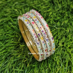 MultiColour Floral Glass Kada2