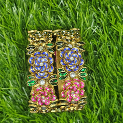 Multi Colour Rose Kada Bangle