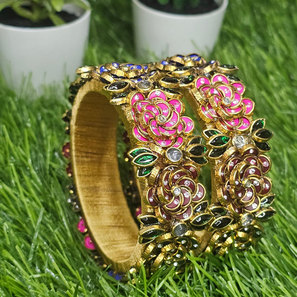 Multi Colour Rose Kada Bangle