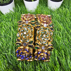 Multi Colour Rose Kada Bangle