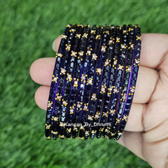 Navy Blue Colour Laya Glass Bangles