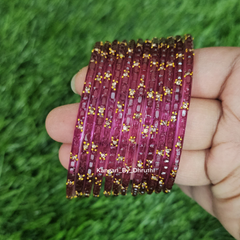 Onion Pink Colour Laya Glass Bangles