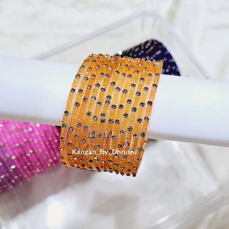 Orange Colour Aarna Glass Bangles