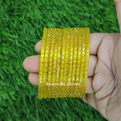 Pila - Yellow Colour Jalwa Glass Bangles