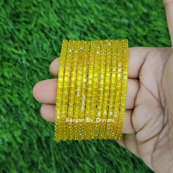Pila - Yellow Colour Jalwa Glass Bangles