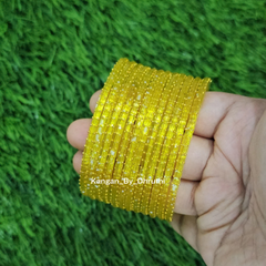 Pila - Yellow Colour Jalwa Glass Bangles1