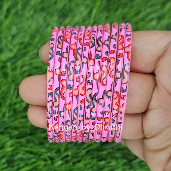 Pink Raaga Glass Bangles
