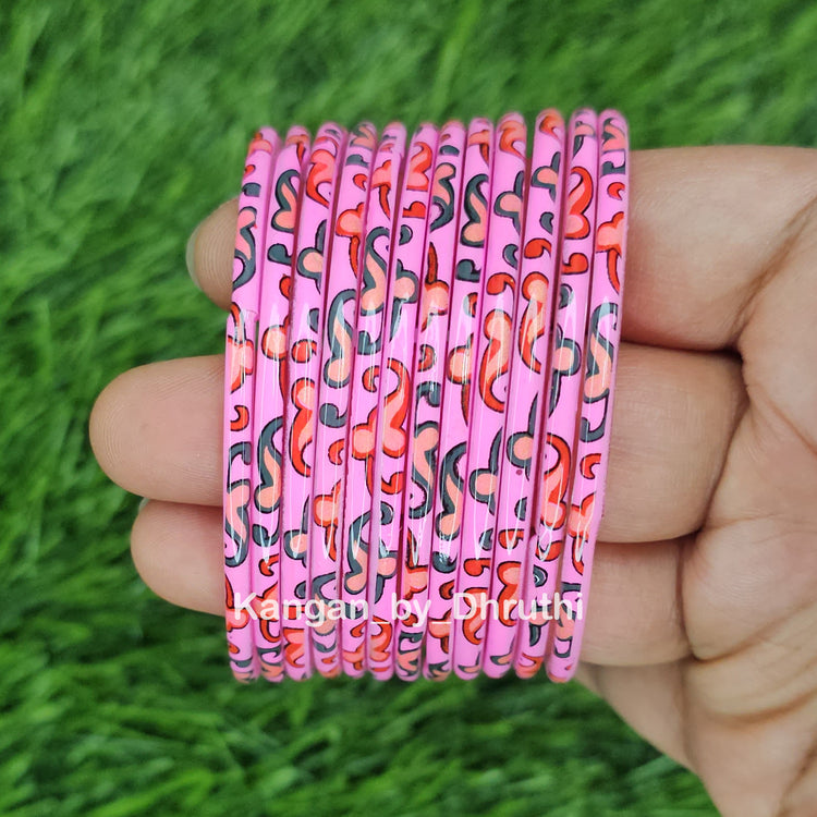 Pink Raaga Glass Bangles