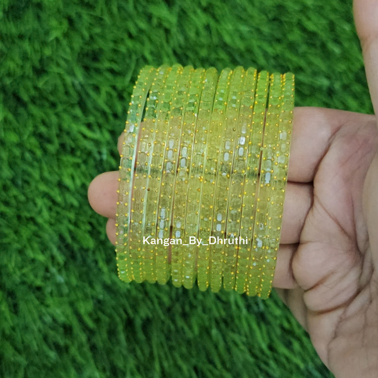 Pista Green Colour Jalwa Glass Bangles
