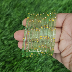 Pista Green Colour Laya Glass Bangles1