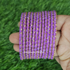 Purple Colour Thaamara Lotus Glass Bangles