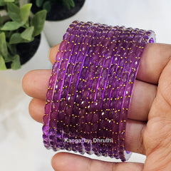 Purple Raindrop Glass Bangles