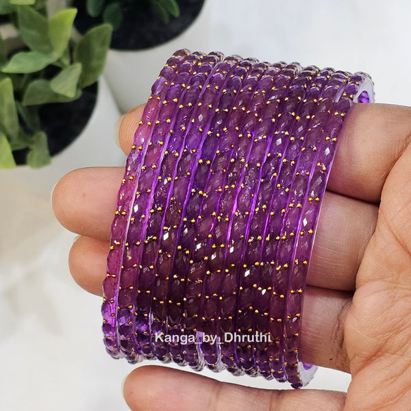 Purple Raindrop Glass Bangles