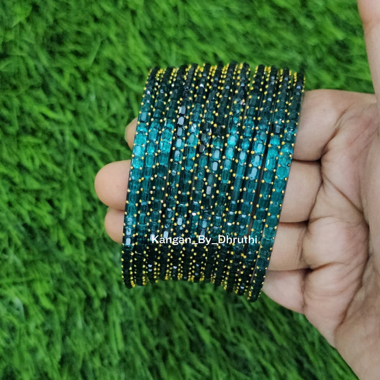 Radium Blue Colour Jalwa Glass Bangles