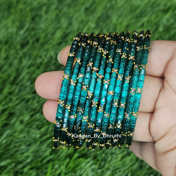 Radium Blue Colour Laya Glass Bangles