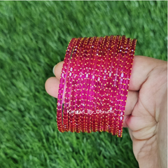 Rani Pink Colour Jalwa Glass Bangles