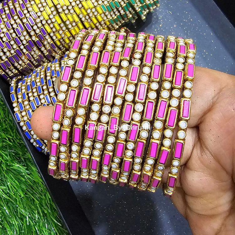 Rani Pink Colour Kamala Glass Bangles