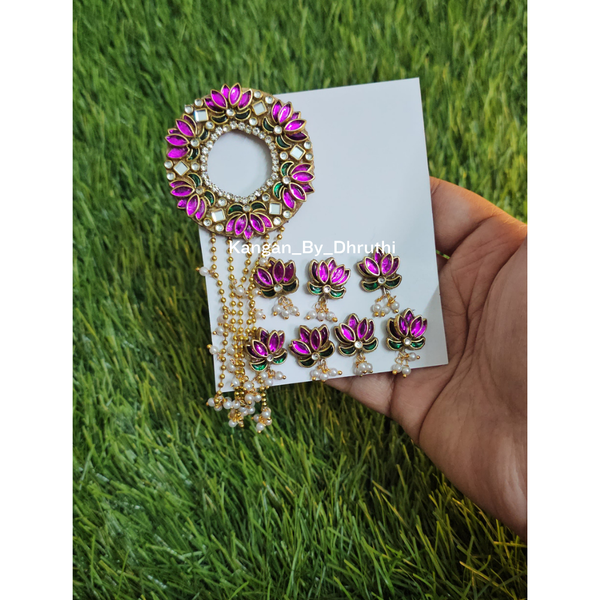 Rani Pink Lotus Bridal Hair Pins
