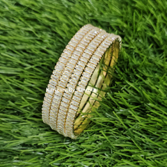 Rectangle Shaped White Crystal Stone Bangles1