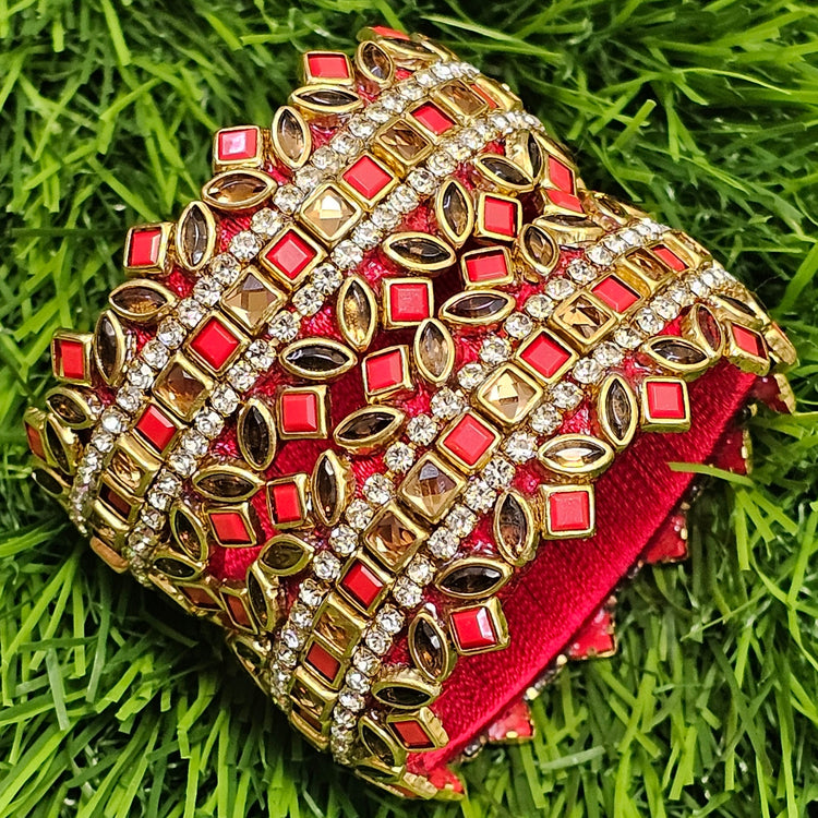 Red Matt & Gold Kada Bangle