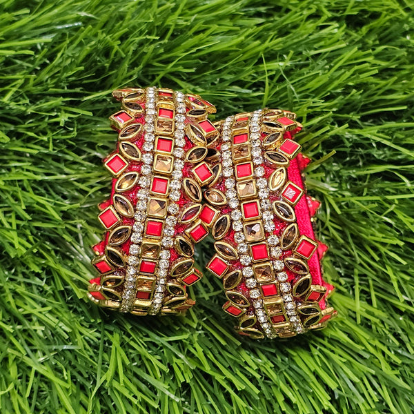 Red Matt & Gold Kada Bangle