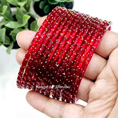 Red Raindrop Glass Bangles